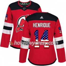 Dámské Hokejový Dres New Jersey Devils Adam Henrique 14 2017-2018 USA Flag Fashion Černá Adidas Authentic